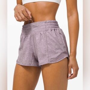 Lululemon size 6 Hotty Hot Short High Rise light purple heather athletic running